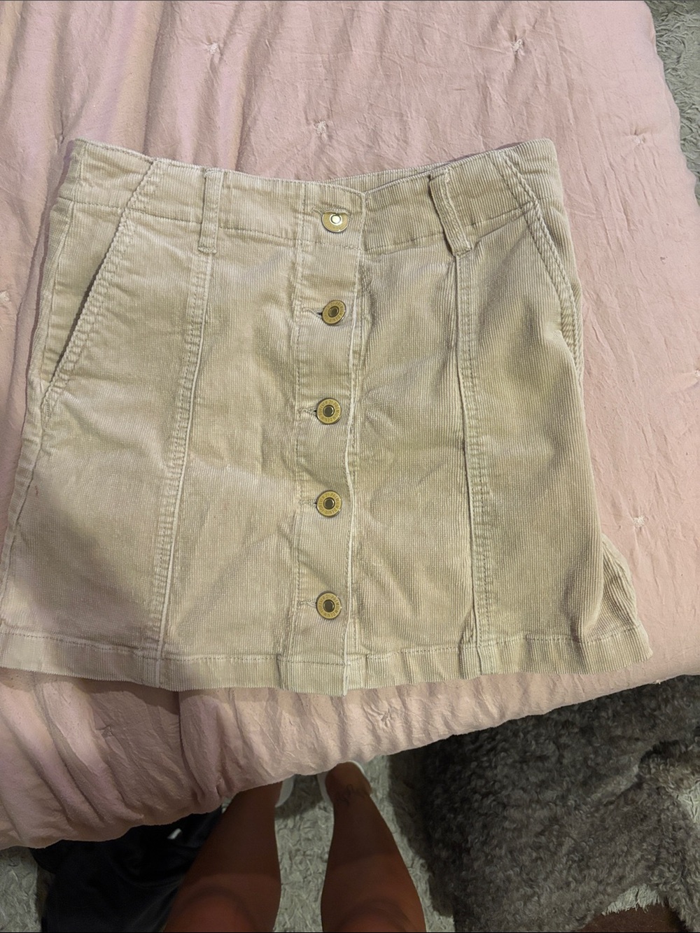 Forever 21 Beige Corduroy Skirt